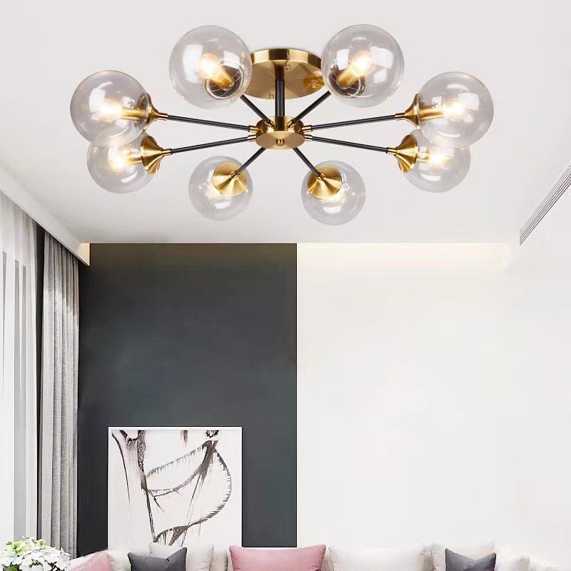 Modern Gold Branch-Style Chandelier