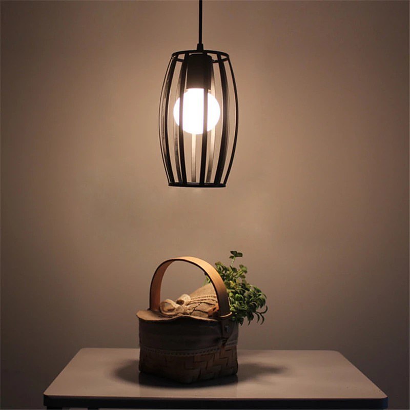 Modern Pendant Lighting with Black Wireframe Design