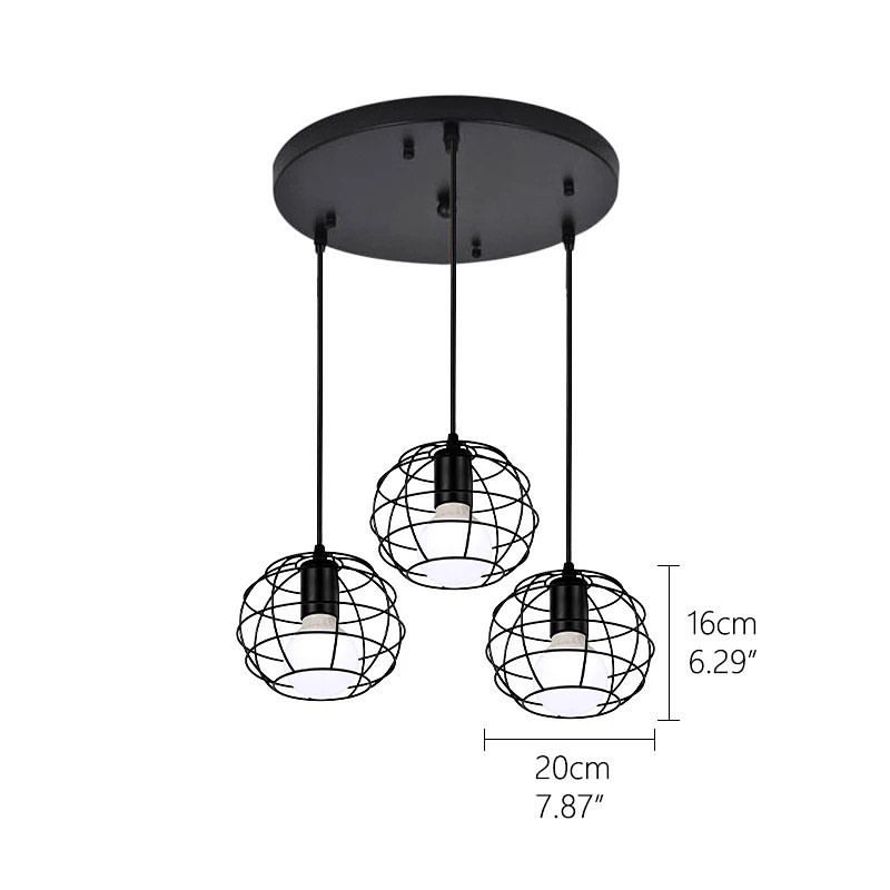 Industrial Pendant Lights with Cage Design