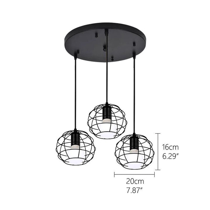 Industrial Pendant Lights with Cage Design