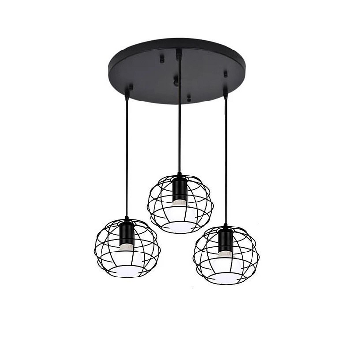 Industrial Pendant Lights with Cage Design