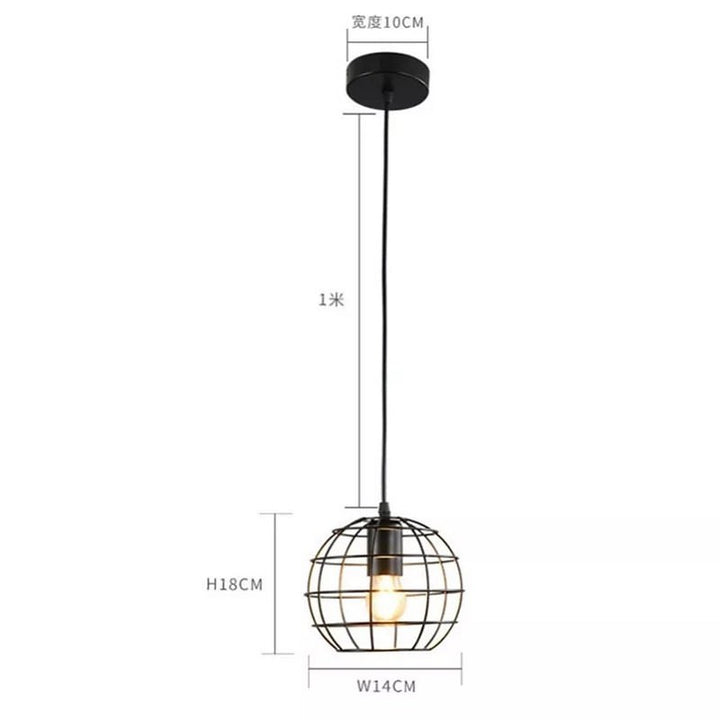 Industrial Pendant Lights with Cage Design