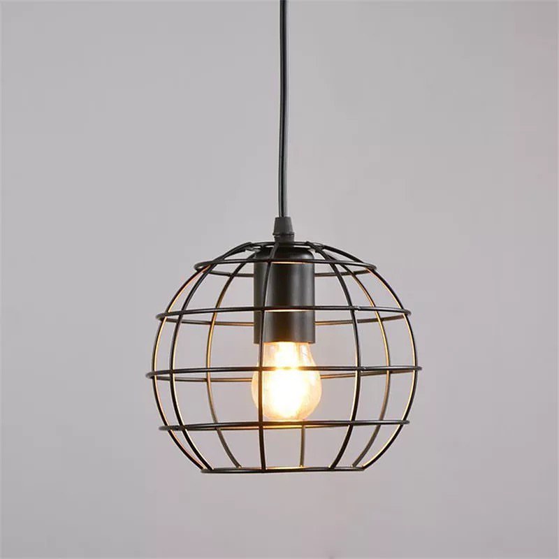 Industrial Pendant Lights with Cage Design