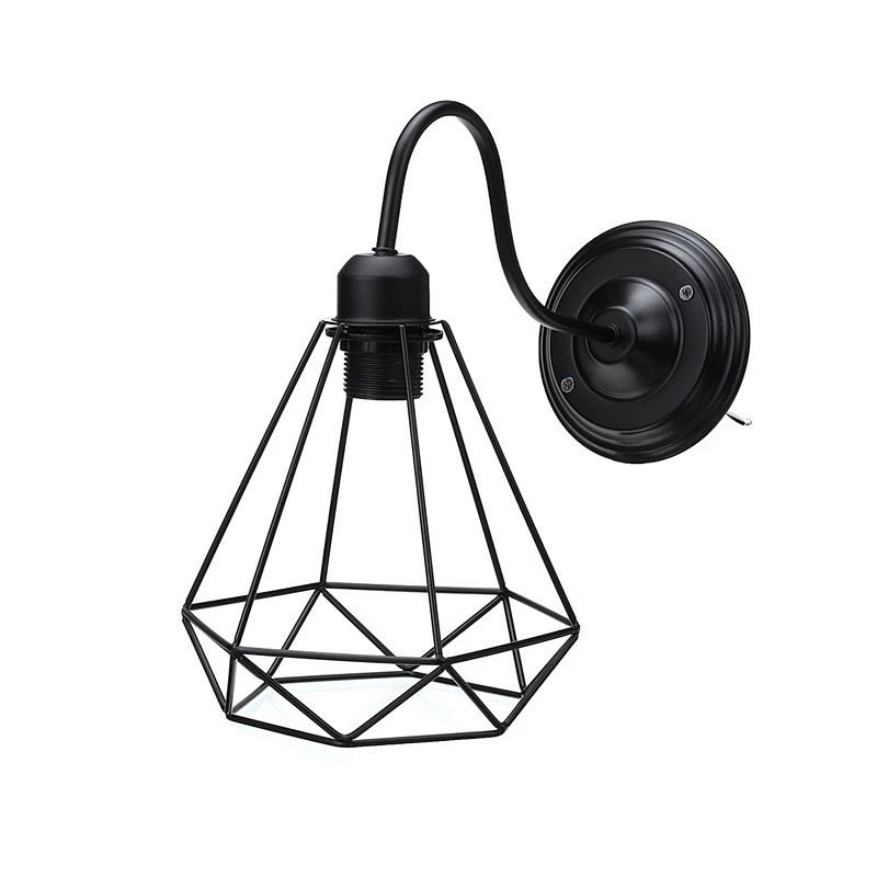 Industrial Wall Sconce with Geometric Cage Design