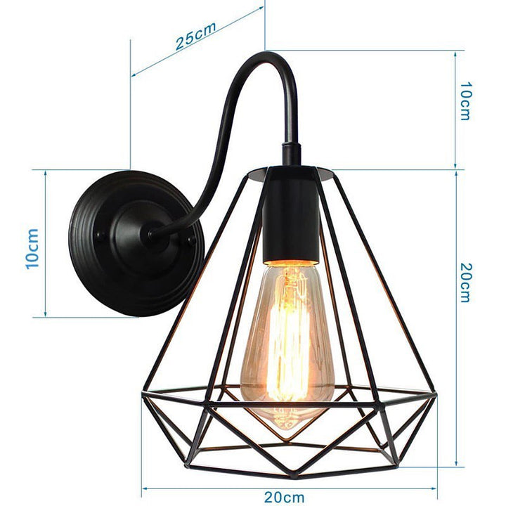 Industrial Wall Sconce with Geometric Cage Design