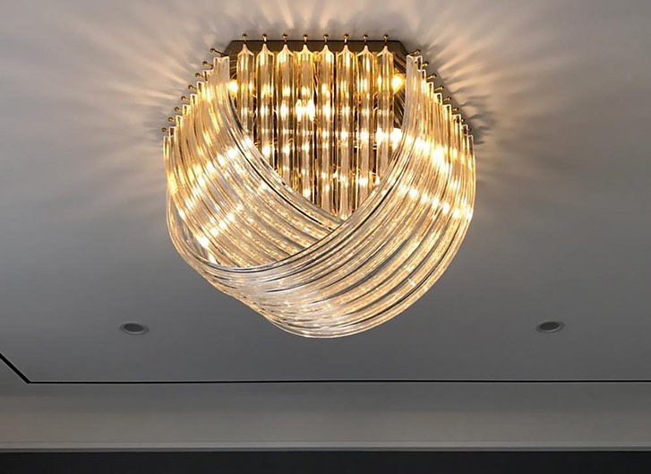 Luxurious Crystal Flush Mount Ceiling Light