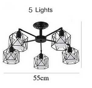 Modern Ceiling Light with Geometric Cage Design