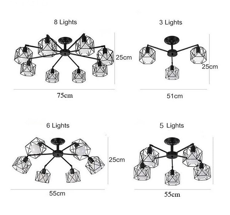 Modern Ceiling Light with Geometric Cage Design