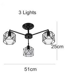 Modern Ceiling Light with Geometric Cage Design