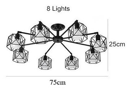 Modern Ceiling Light with Geometric Cage Design