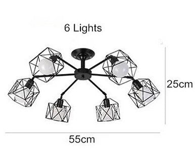 Modern Ceiling Light with Geometric Cage Design