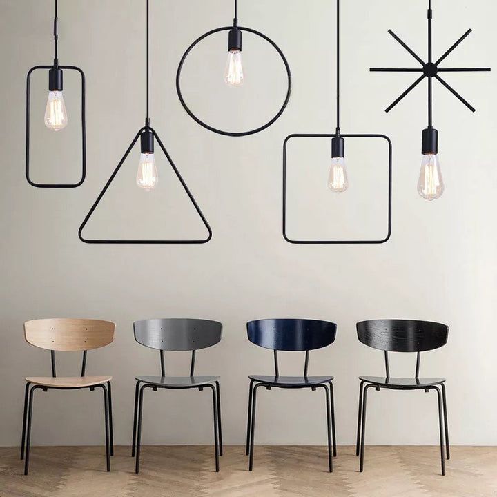 Modern Geometric Pendant Lights with black Finish