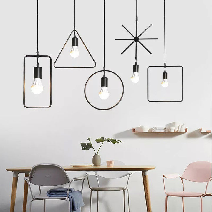 Modern Geometric Pendant Lights with black Finish