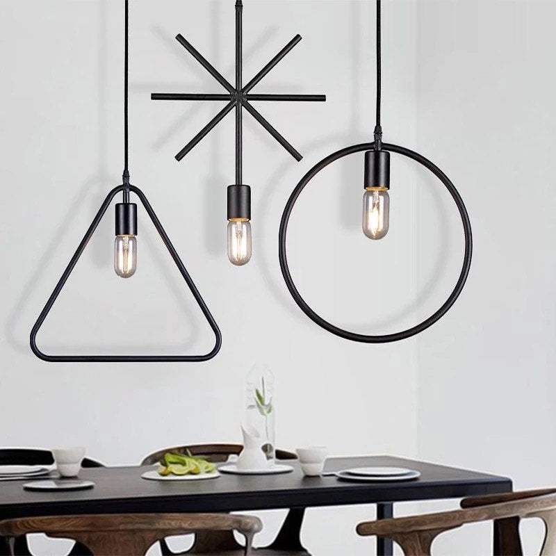 Modern Geometric Pendant Lights with black Finish