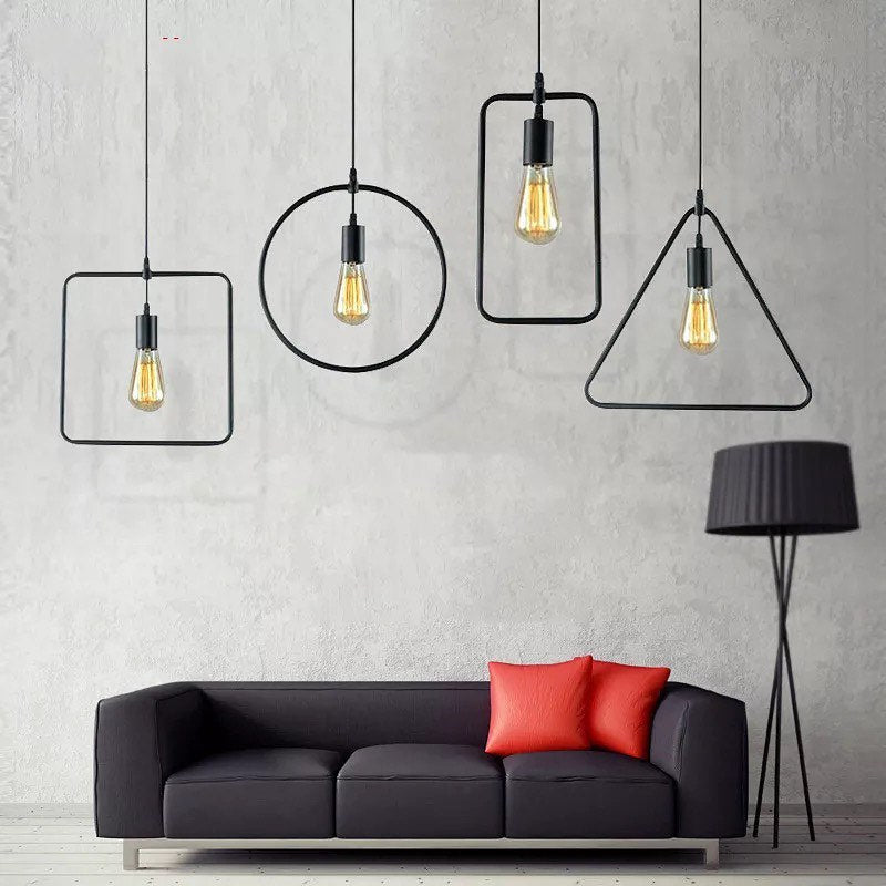 Modern Geometric Pendant Lights with black Finish