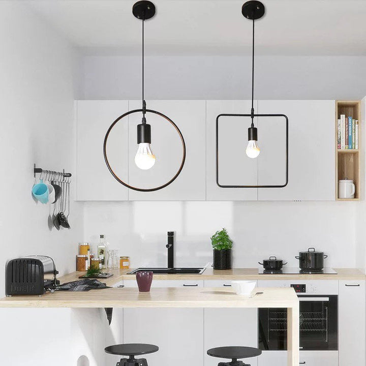 Modern Geometric Pendant Lights with black Finish