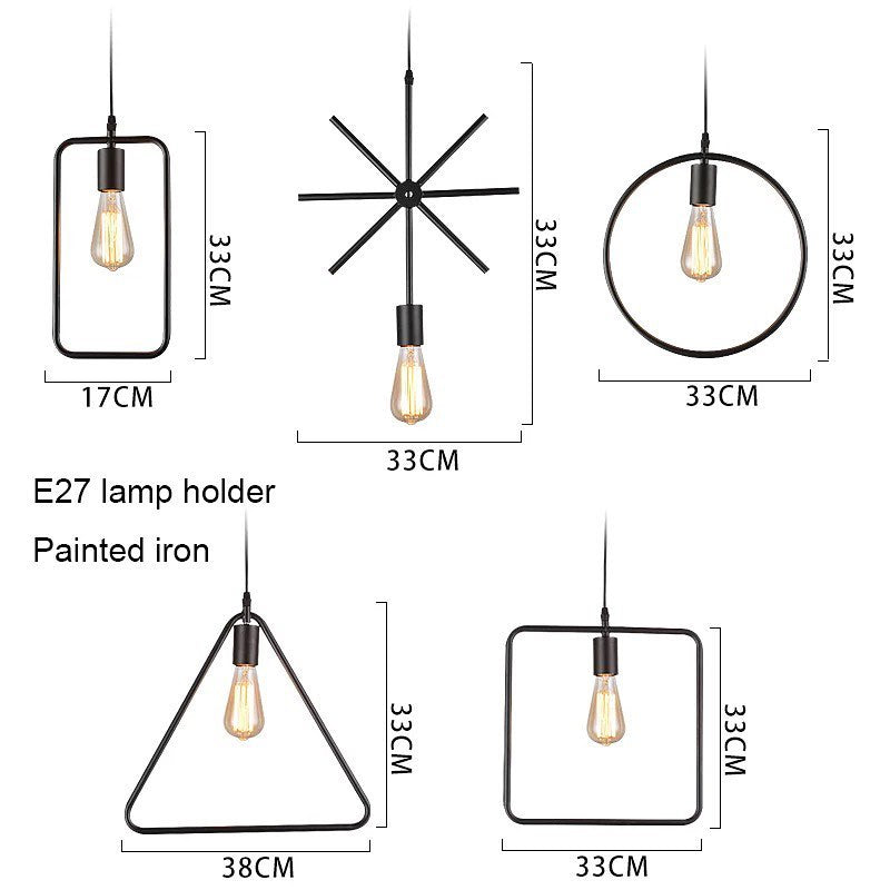 Modern Geometric Pendant Lights with black Finish