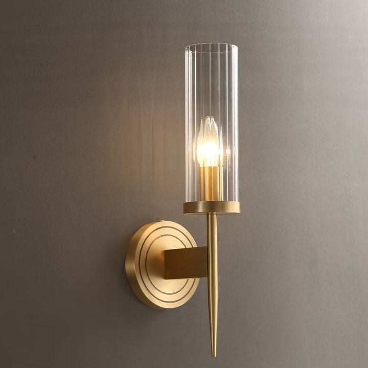 Modern Wall Sconce with Gold Finish and Glass Shade