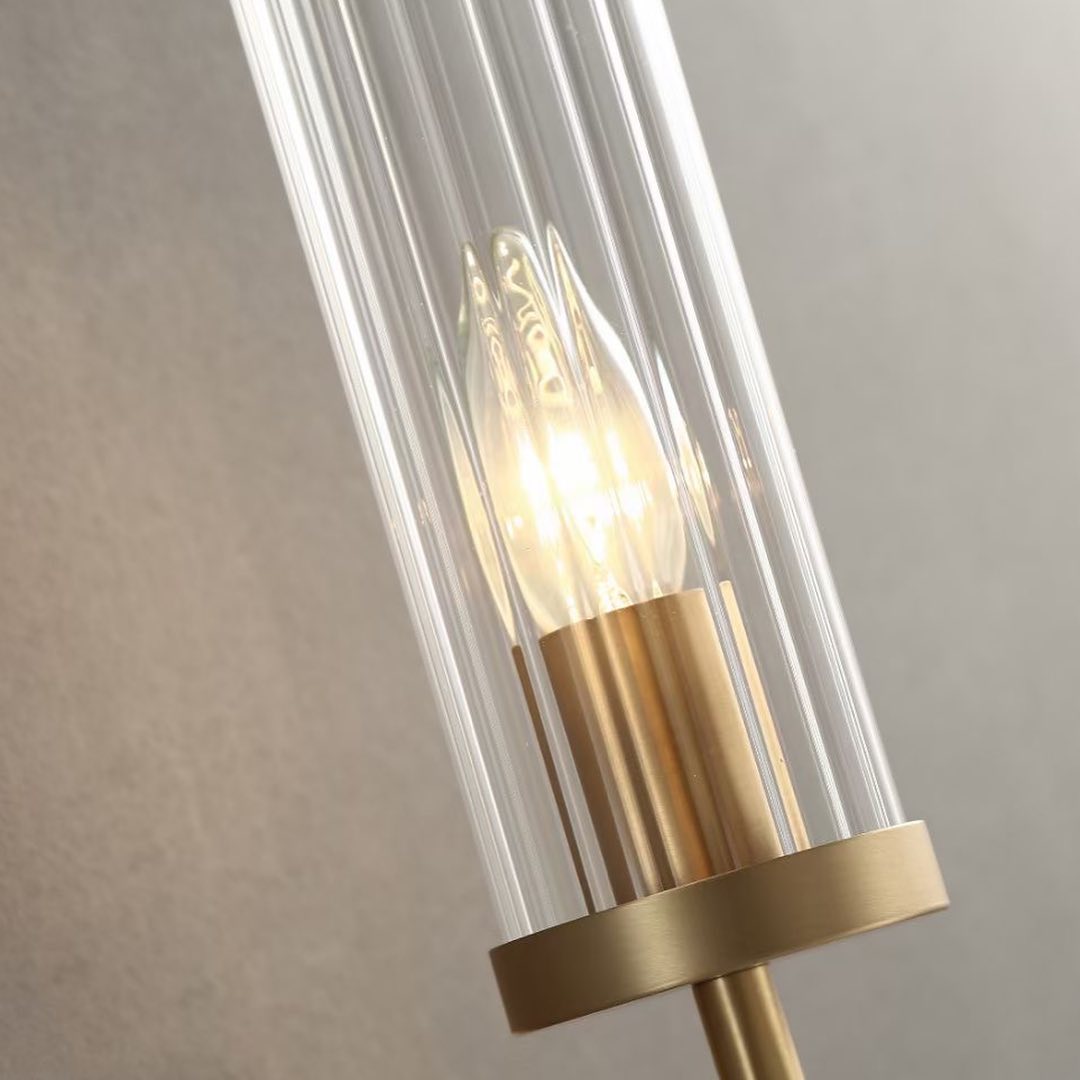 Modern Wall Sconce with Gold Finish and Glass Shade