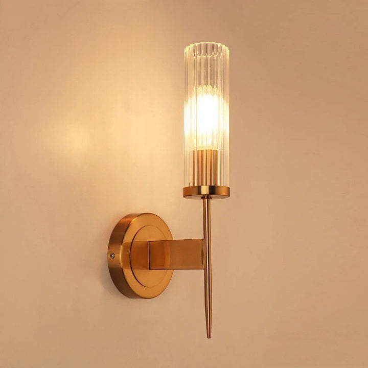 Modern Wall Sconce with Gold Finish and Glass Shade