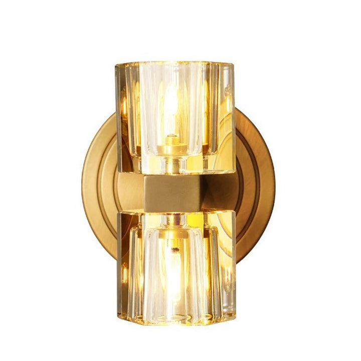 Modern Wall Light with Gold Finish and Crystal Shades