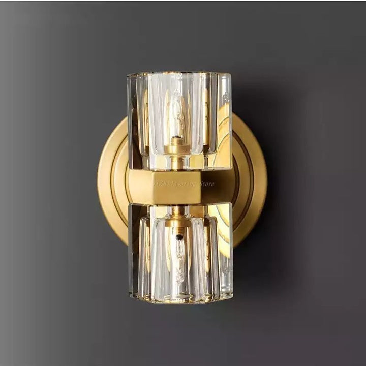 Modern Wall Light with Gold Finish and Crystal Shades