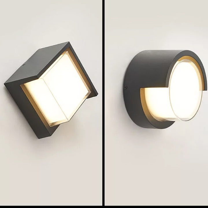 Outdoor LED Wall Light with Modern Black and White Design