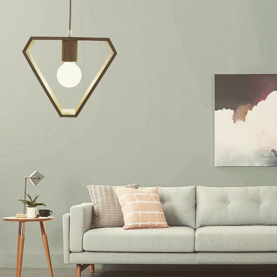 Geometric Wood Frame Pendant Light Trio - Scandinavian Style