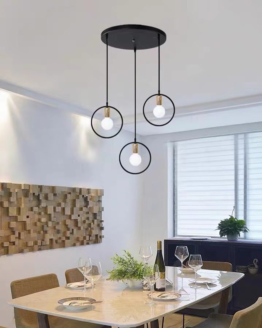 Modern Pendant Light - Triple Circle Design