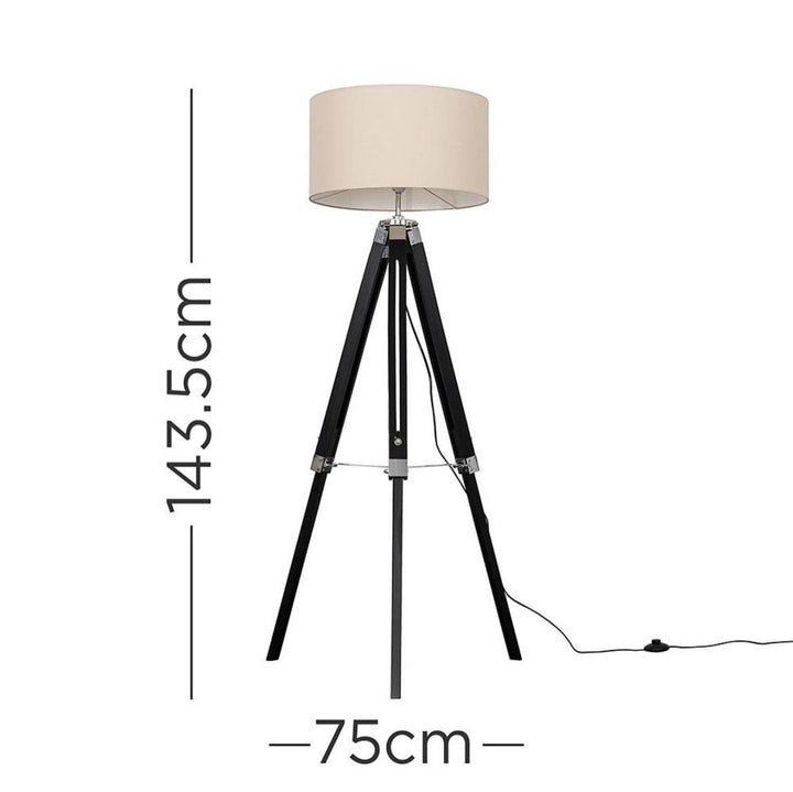 Modern Tripod Floor Lamp with Fabric Shade