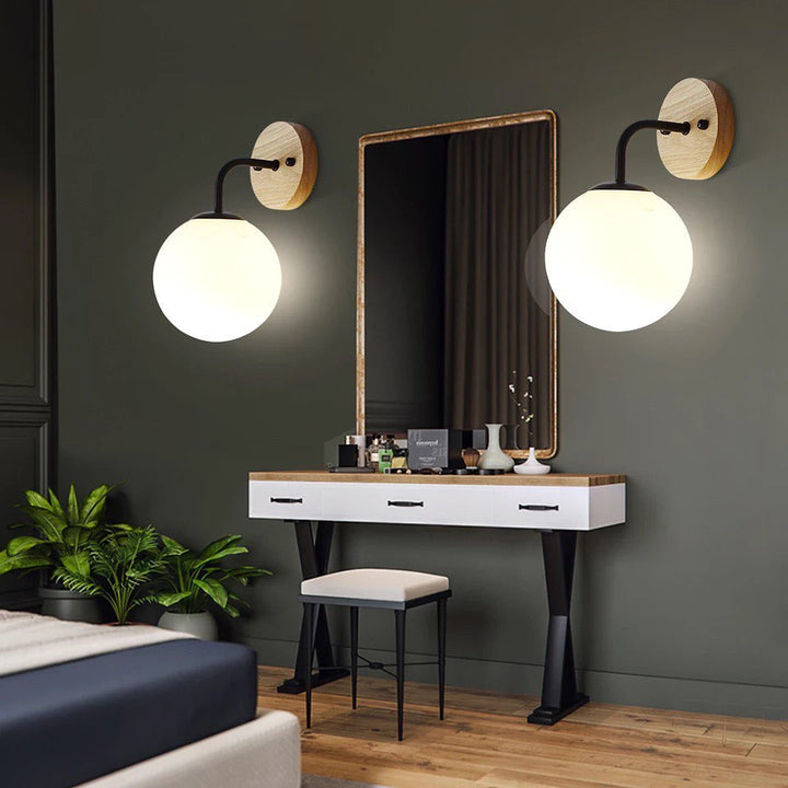 Modern Wall Lights - White Globe Shades