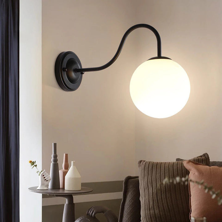 Modern Wall Lights - White Globe Shades