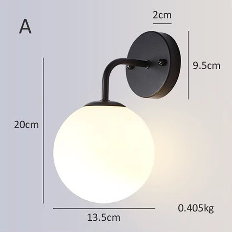 Modern Wall Lights - White Globe Shades