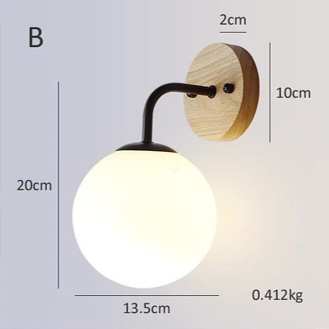 Modern Wall Lights - White Globe Shades