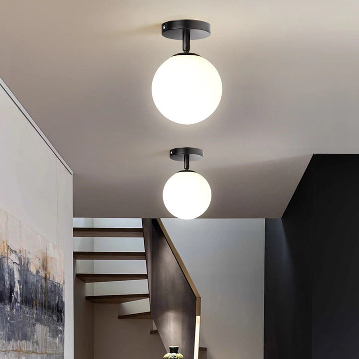 Modern Ceiling Light - White Globe Design with Joints