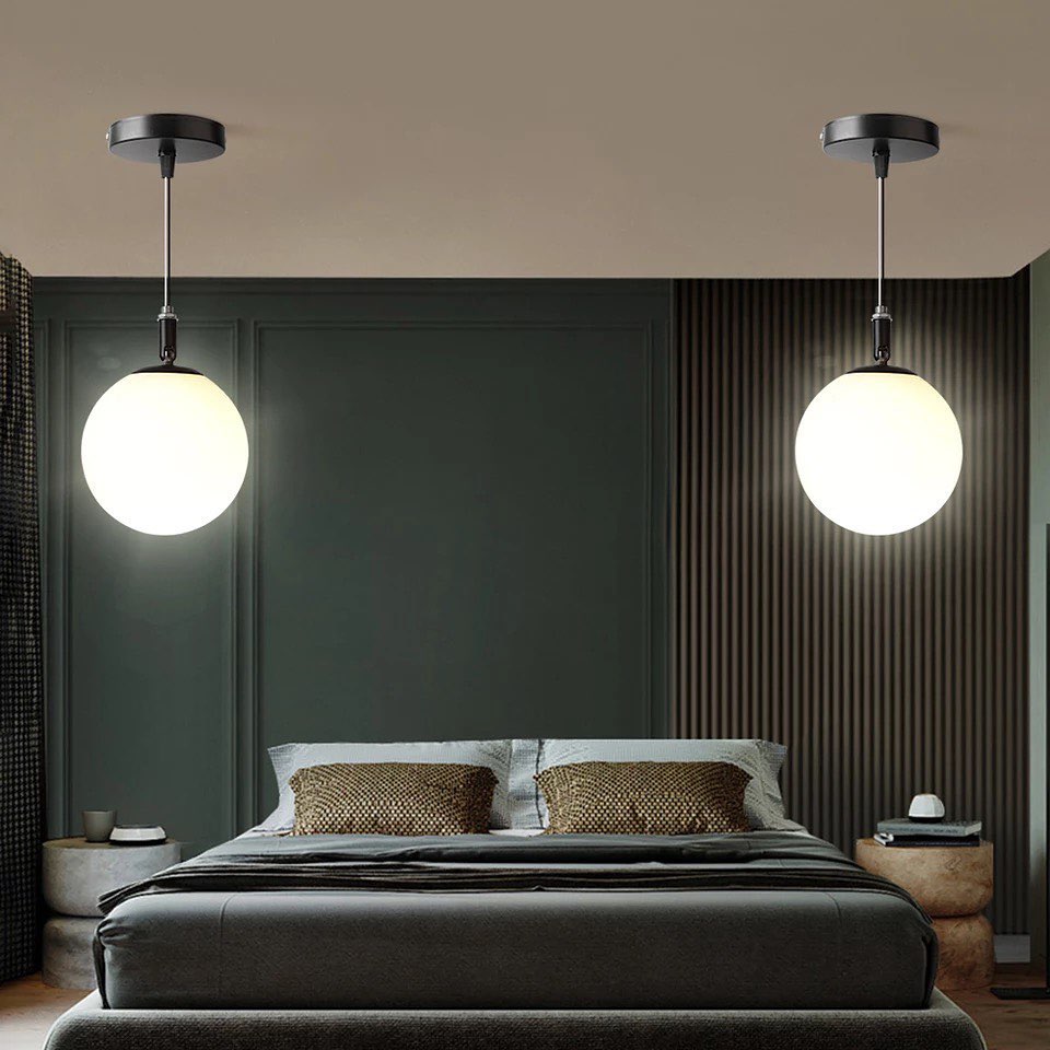 Modern Ceiling Light - White Globe Design with Joints