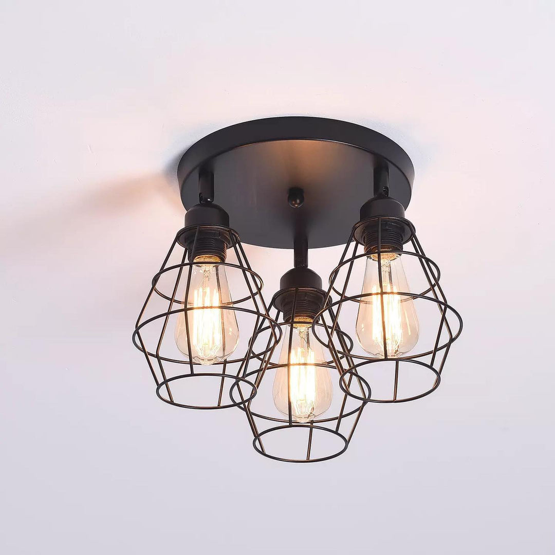 Industrial Ceiling Light - Wireframe Design