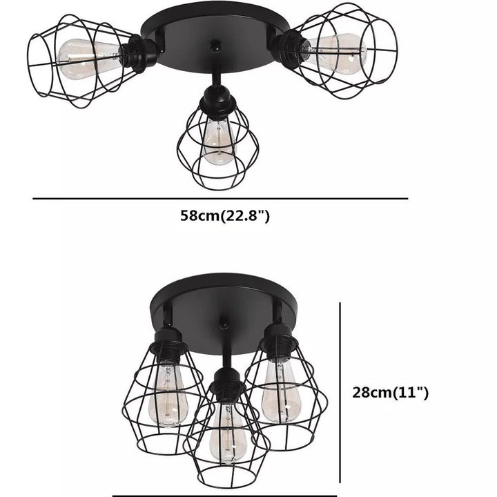 Industrial Ceiling Light - Wireframe Design