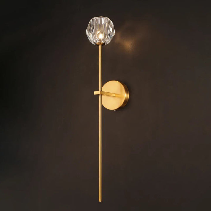 Modern Wall Light with Crystal Accent - Gold Finish