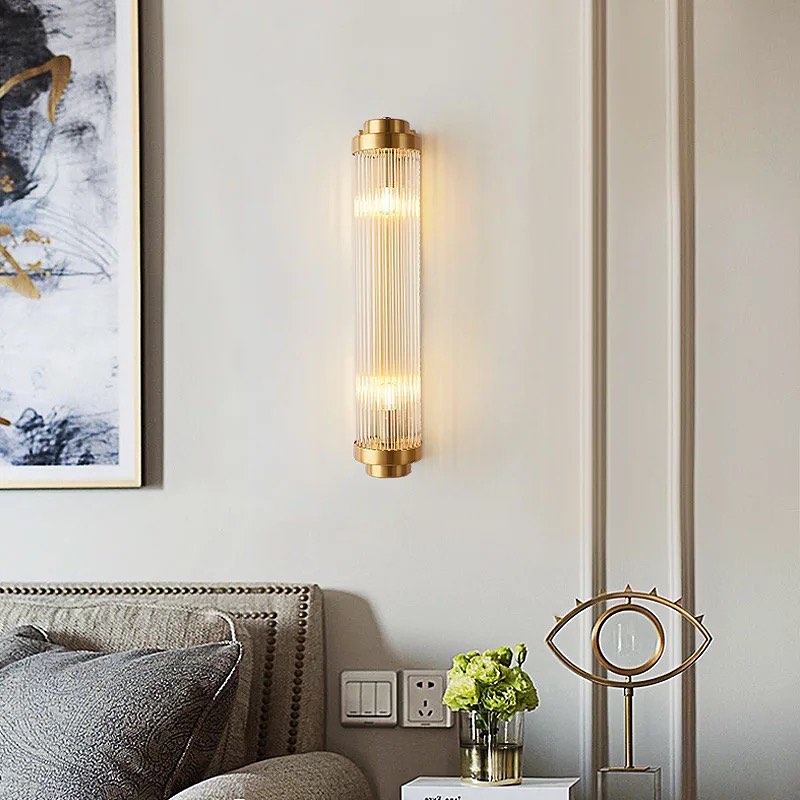 Modern Gold Wall Sconce with Glass Filament Design