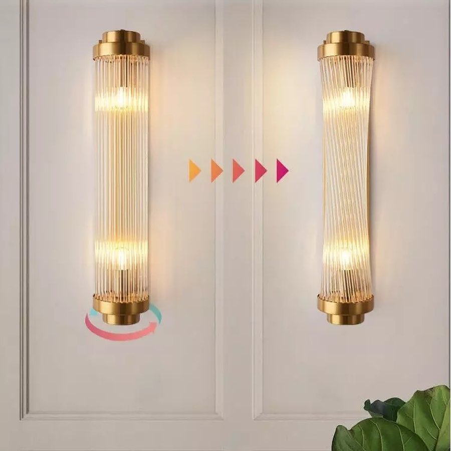 Modern Gold Wall Sconce with Glass Filament Design