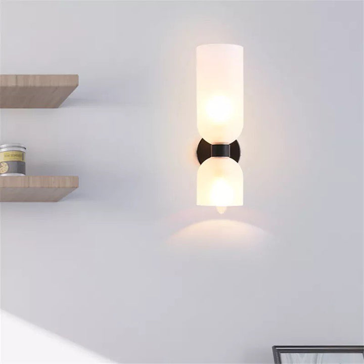 Modern Wall Light with Frosted Glass Shade and Gold Finish