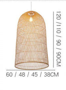 Woven Bamboo Pendant Light Cluster