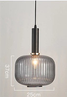 Modern Pendant Light with Ribbed Glass Shade