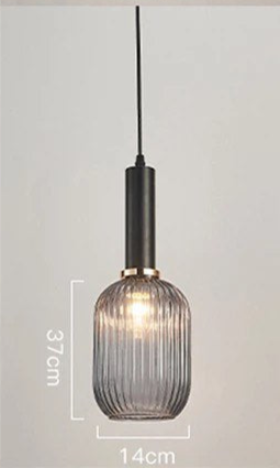 Modern Pendant Light with Ribbed Glass Shade