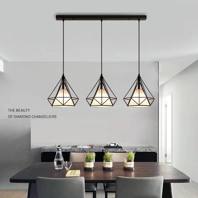 Modern Geometric Wireframe Pendant Lights