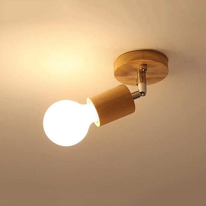 Modern Wooden Ceiling Spotlight with Adjustable Heads