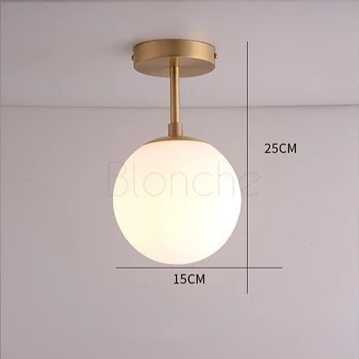 Modern Glass Globe Ceiling Light with Gold Finish