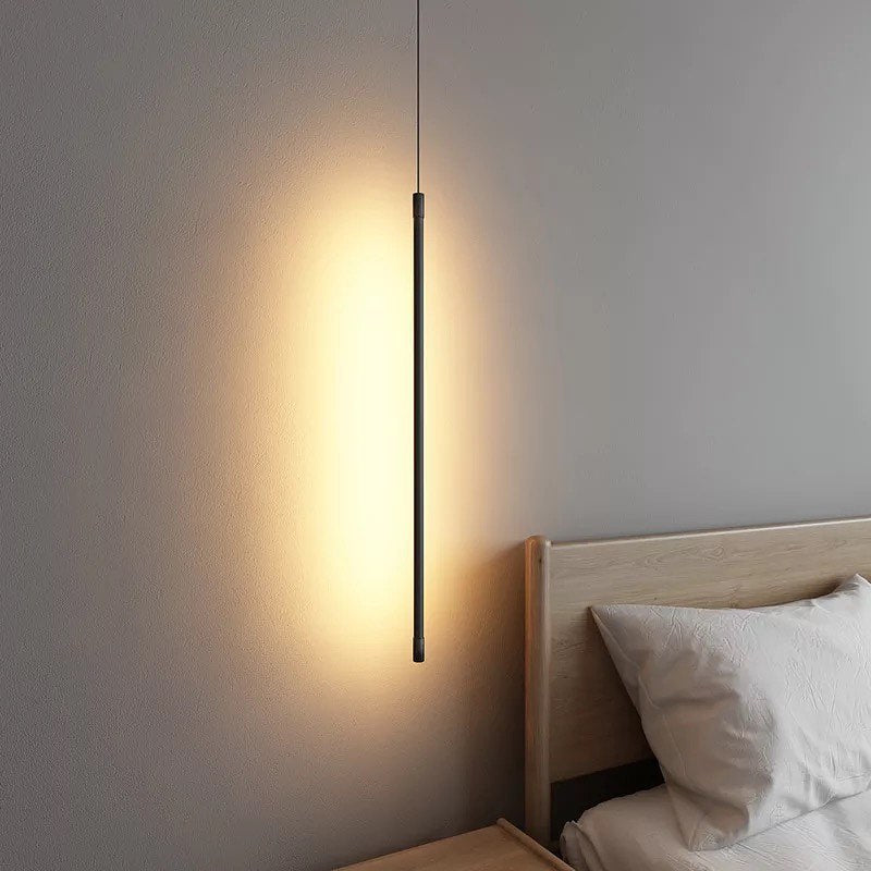 Minimalist LED Vertical Pendant Light for Modern Bedrooms