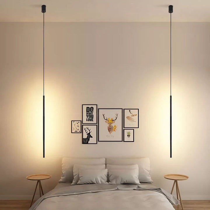 Minimalist LED Vertical Pendant Light for Modern Bedrooms